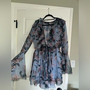 AKIRA Blue & Pink Floral Dress